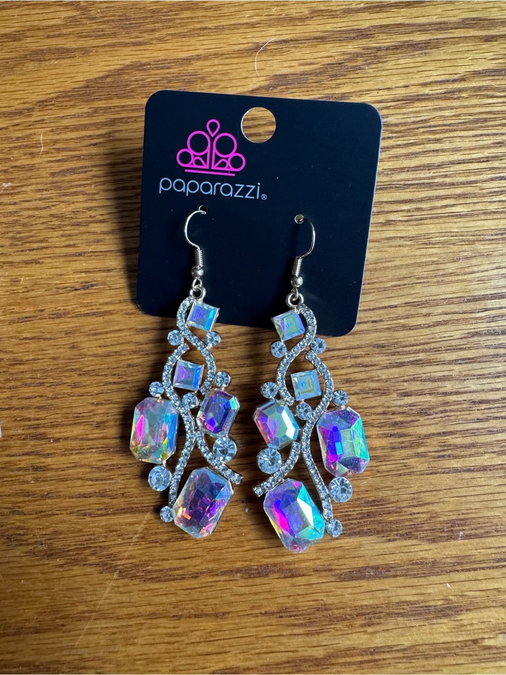Paparazzi Iridescent Crystal Drop Earrings